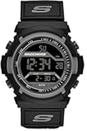 Skechers Reloj Keats para hombre, movimiento digital, 55mm , caja de policarbonato con correa de nailon, SR1037