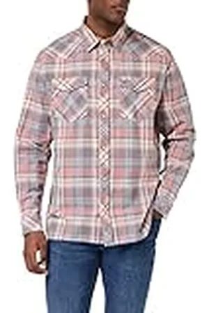 Wrangler Western Shirt Camiseta, Rosa, XL Hombres