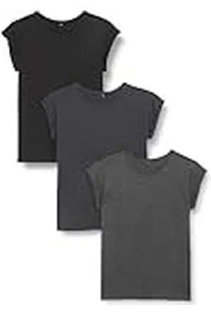 Build Your Brand Ladies Extended Shoulder tee 3-Pack Camiseta, , Small para Mujer