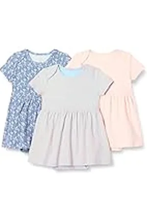 Amazon Vestido con body de manga corta Bebé Niña, Pack de 3, , 12 meses