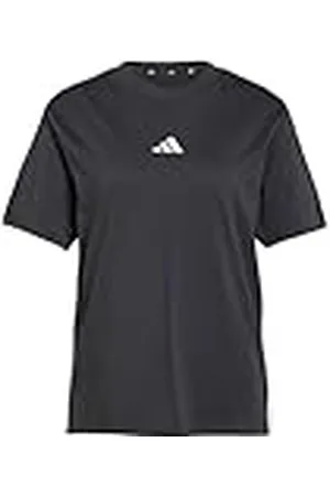 adidas Mujer Essentials 3-Stripes Cotton T-Shirt, Black/White, XXL