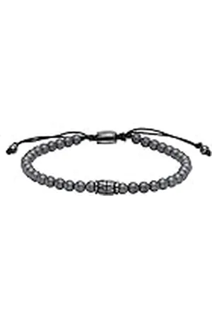 Fossil Pulsera para Hombre, Longitud: 250mm, Ancho: 4mm Gunmetal Acero Inoxidable Pulsera, JF04416793