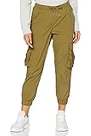 Urban classics Ladies High Waist Crinkle Nylon Cargo Pants Pantalón de Vestir, Medio, XS Mujeres