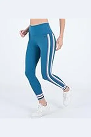 Hurley Leggings 7/8 con Rayas Laterales, Verde Azulado Profundo, XS para Mujer