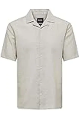 Only & Sons Camisa de Hombre de Manga Corta con Botones, Cuello clásico, Color: , Talla:S