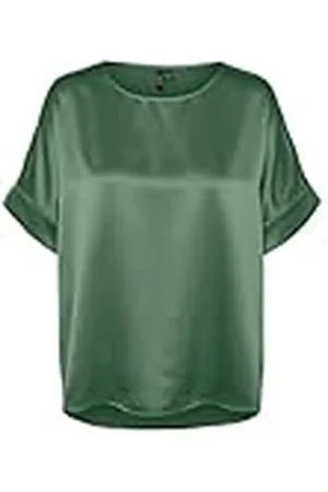 VERO MODA Vmcmerle Wvn Ga Noos Cur 2/4 O-Neck Top, Color Verde, 46 para Mujer