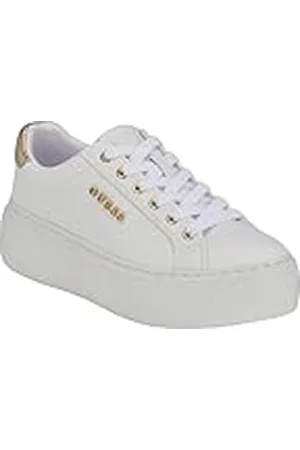 Guess Tenis Amera para Mujer, Blanco/Dorado 142, 38.5 EU