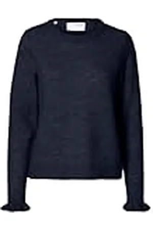SELECTED Slflulu LS Knit Frill Cuff O-Neck Noos Jersey de Punto, , XL para Mujer