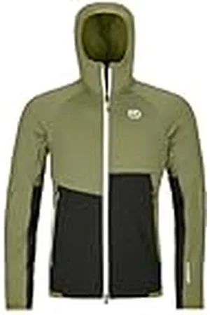 ORTOVOX Chaqueta de forro polar con capucha para hombre, Hierbas silvestres, Medium