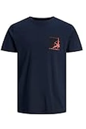 JACK & JONES Jcoconrad tee SS Crew Neck Fst-Camiseta de Manga Corta, Navy , L para Hombre