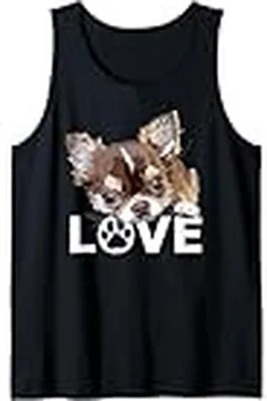 Raf THE ARTIST Designs Cachorro Chihuahua de pelo largo marrón Chiwawa Amante de los perros Camiseta sin Mangas