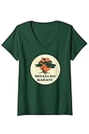 Cobra Kai Mujer Miyagi-Do Karate Eagle Fang Bonsai Tree Dojo Logo Camiseta Cuello V
