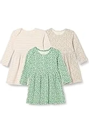 Amazon Vestido de Algodón de Manga Larga Bebé Niña, Pack de 3, , 18 meses
