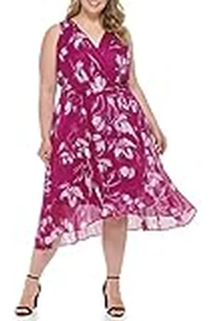 DKNY Sleeveless Faux Wrap Dress Vestido, , 44 Mujeres