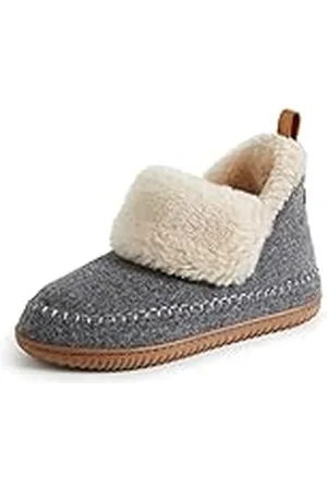 Dearfoams Moritz Pantuflas peludas tipo botín para interiores y exteriores para mujer, , 7-8