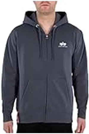 Alpha Industries Basic Zip SL Sudadera, Gris (Greyblack-136), XL para Hombre
