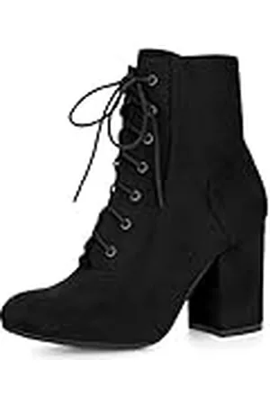 Allegra K Botines Cordón Arriba Tacón Alto Chunky Punta Redonda para Mujer 40