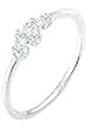 DIAMORE Elli Anillos Mujer Compromiso Elegante con Diamante (0.105 Ct) en Plata Esterlina 925