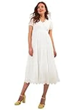 Joe Browns Vestido Midi Cruzado con Borde Festoneado en la Parte Delantera, , 46 para Mujer