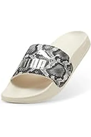 PUMA Leadcat 2.0 Snake Chic, Sandalias deslizantes Mujer, Alpine Snow-Gold, 35.5 EU