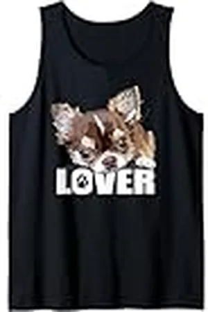 Raf THE ARTIST Designs Amante de Chihuahua de pelo largo marrón Chiwawa Puppy Dog Love Camiseta sin Mangas