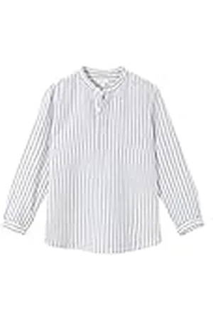 Gocco Camisa Rayas Cuello Mao, Camisa para Niño, (Azul Nuevo 1a), 116 (Tamaño del fabricante: 5-6)