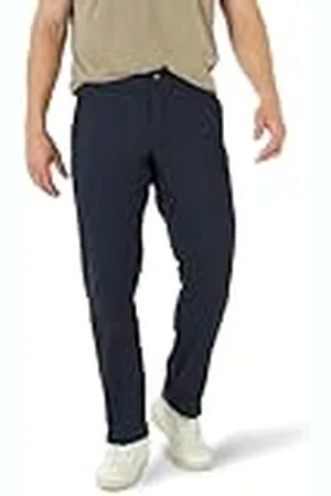Lee Pantalones cónicos relajados con Frente Plano Extreme Motion para Hombre, Marino, 34W x 30L