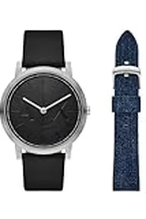 Armani Exchange Reloj Analógico para Hombres de Cuarzo con Correa en Cuero AX7168SET