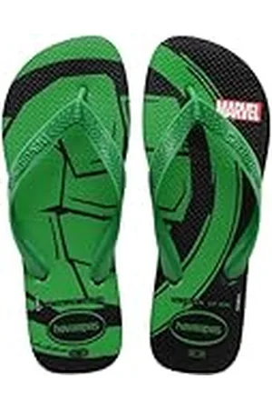 Havaianas Top Marvel Logomanía, Chanclas Cómodas, Ligeras y Duraderas, Estampado de Superhéroes Icónicos de Marvel, Hombre, , 35/36 EU