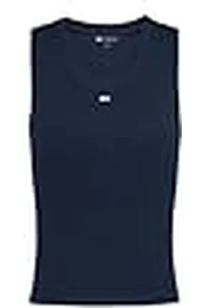 Tommy Hilfiger Camiseta de Tirantes Mujer Essential Rib Slim Fit, Azul (Dark Night Navy), M
