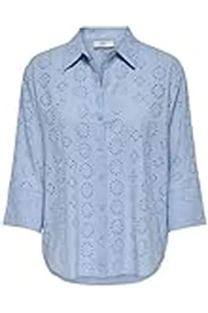 JDY Tallie 3/4 Long Shirt Wvn Noos Cuello de Camisa detallado, Largo, con Mangas voluminosas, , L Mujeres