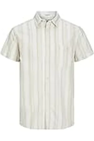 JACK & JONES Jorlinen Blend Aruba Stripe Shirt SS Camisa de Manga Corta, , S para Hombre