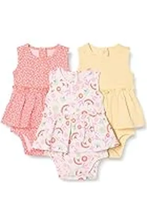 Amazon Vestidos Tipo Body sin Mangas Bebé Niña, Pack de 3, , 0 meses
