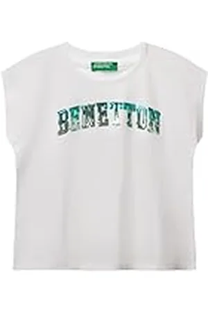Benetton T-Shirt 3i1xc10p1 Camiseta, Color Blanco, 140 cm para Niñas