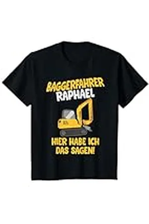 Shirts of Heaven - Bauarbeiter, Bagger & Baustelle Niños Camiseta para niños Raphael, camiseta con nombre Camiseta