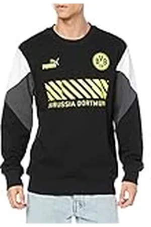 PUMA Sudadera para Hombre BVB Ftblculture Crew Sweat, Hombre, Sudadera, 764316, Black-Safety Yellow, XX-Large