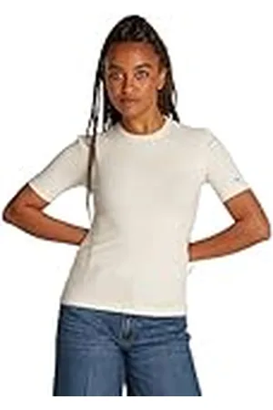 Tommy Hilfiger Camiseta de manga corta Mujer Rib con cuello redondo, , L