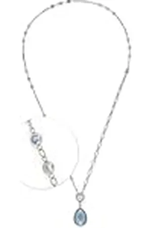 Leonardo Juego de joyas Clip & Mix Vicky • Juego de 3 piezas de collar de 50 cm • Pulsera 18,5 cm • Colgante 3,7 cm • Piedras de cristal facetadas en claro y azul • Acero inoxidable plateado