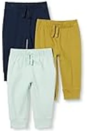 Amazon Pantalones con Cintura Elástica de Algodón Unisex Bebés, Pack de 3, , 12 meses