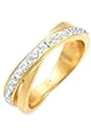Elli Anillos Mujer de Envoltura Clásico con Cristales en Plata Esterlina 925