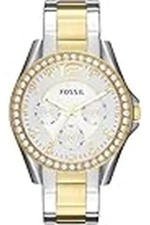 Fossil Riley Reloj para mujer, movimiento cronógrafo con correa de acero o piel, , 38MM