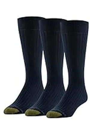Gold Toe Canterbury Calcetines de caña media para hombre, paquete de 3, marino, Large