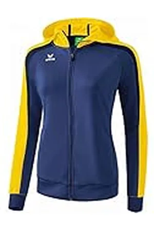 Erima GmbH Liga 2.0 Chaqueta de Chándal con Capucha, Mujer, Azul (New Navy/Dark Navy) / Amarillo, 48