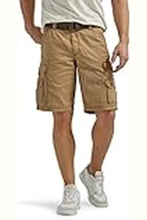 Lee Bermudas Dungarees Wyoming para Hombre, con cinturón y Bolsillos - Marrón - 48 cm
