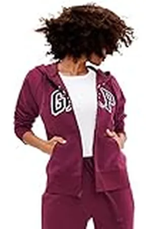 GAP Sudadera con Capucha, Cremallera Completa y Logotipo para Mujer, , XS