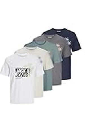 JACK & JONES Jjjaxon tee SS Crew Neck 5Pk MP, , XXL (Pack de 5) Hombres