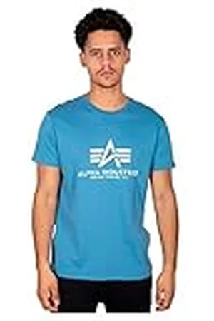 Alpha Industries Basic Camiseta, Azul (Airforce Blue-538), L para Hombre