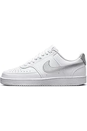Nike Court Vision Lo Nn, Zapatillas para Caminar Mujer, Blanco/Metálico Plata-Blanco, 42 EU