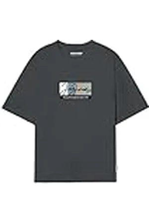 JACK & JONES Jorportland Block Branding SS Crew Neck Camiseta, Río Bosque, XL Hombres
