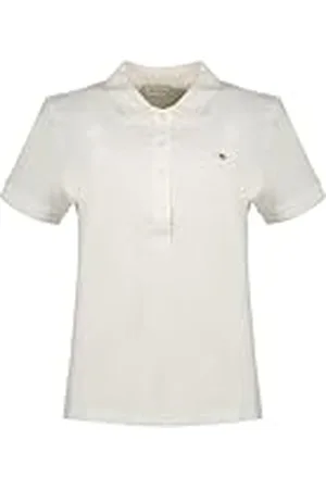 GANT Cap Sleeve Gorra Slim Sheild con Mangas Piqué Polo, , L para Mujer